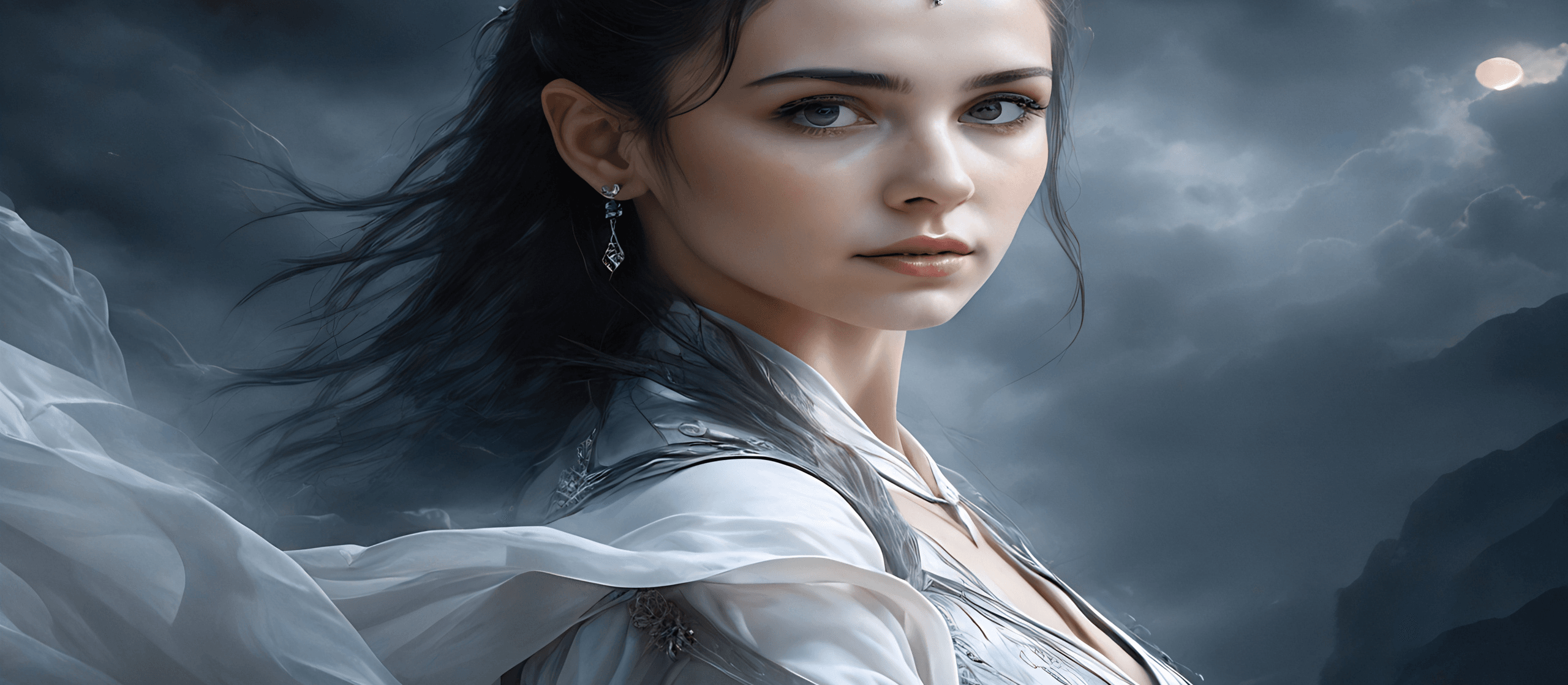 An exiled princess and her chosen company — atmospheric artwork from the Fallen Hearts series